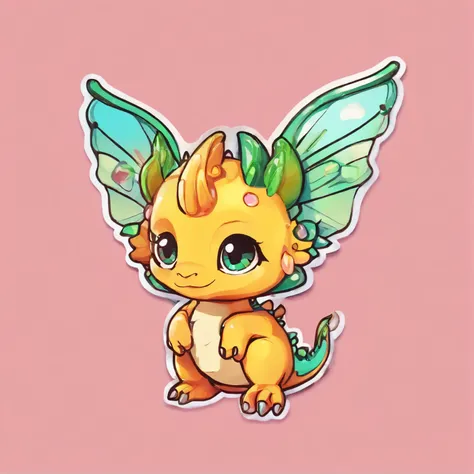 Pin; pins for accessories, crystal shining baby dragon, baby dragon pin, little kawaii, crystal shining cute baby dragon, big eyes, with wings, big eyes, a tail and fins, simple pin