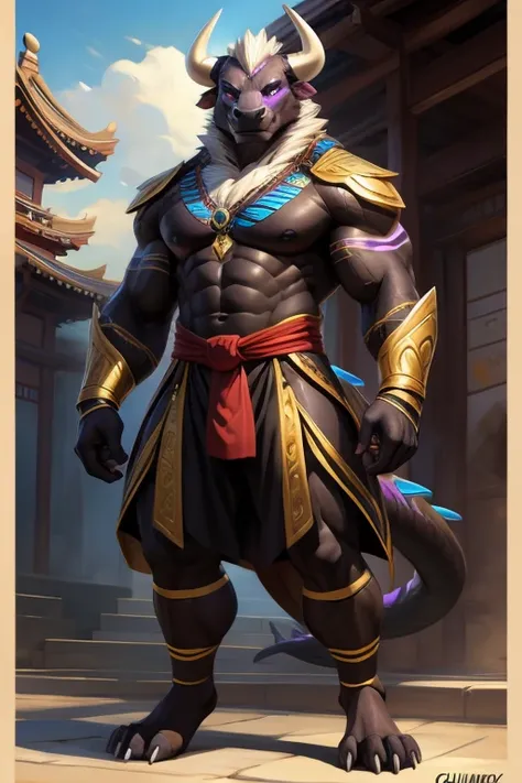 by chunie, by voidlesky, by @Utakoloid/Myiko, hi-res, good graphics, great anatomy, anatomically correct, solo, character sheet, male, Name: Seth, Species: Anthro Dragon/Anthro Bull, Nationality: Japanise/South African/Indian, Scales color: black with blue...