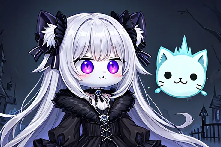 photo, portrait, spooky digital art, Eerie ghostly kitten, spectral, playful, digital art, midnight mist, glowing phantom eyes, super cute, semi-transparent ethereal fur, glowing strands of fur, a spectral cat, adorable   VCuteStyle