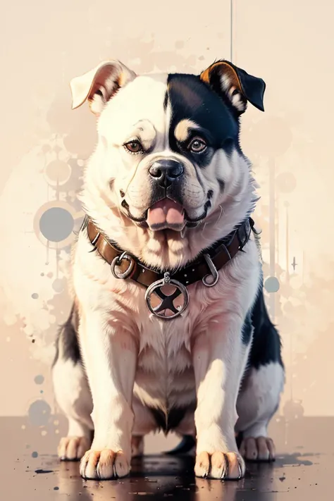 melhor qualidade, obra de arte, foto crua,ultra-detalhado:1.2), husky or German Bulldog Alone,olhando para o espectador, (arte vetorial:1.2), minimalismo, SY3
