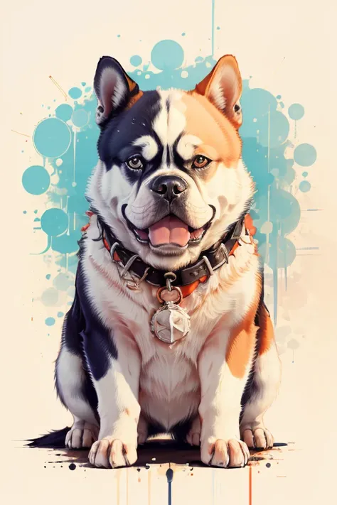 melhor qualidade, obra de arte, foto crua,ultra-detalhado:1.2), husky or german bulldog alone,olhando para o espectador, (arte v...