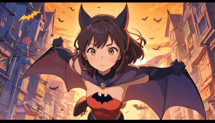 bat girl super heroes, beutiful anime style , 8k, alta qualidade,