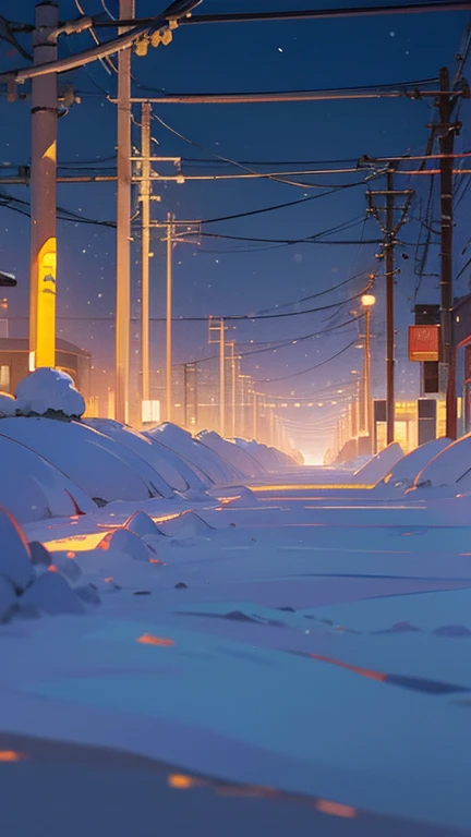 (There are no people), unmanned, no one, landscape, winter, Christmas, city, Tokyo, sidewalk, snow, Light, night, HD detail, ultra detail, movie, hyper realism, soft light, Deep focus bokeh, ray tracing, Art Station pixivgwise, makoto shinkai, germ of art