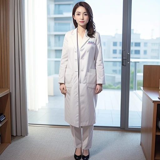 (Standing posture:1.2), (she is a Photorealistic beautiful doctor:1.15), 