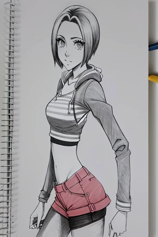 Dibujo de una mujer con falda corta y top con falda roja, estilo animado character, Fanart de Urban Girl, Boceto coloreado de alta calidad, un dibujo animado, in estilo animado, in an estilo animado, Dibujo a todo color, estilo animado, estilo animado draw...