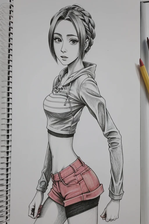 Dibujo de una mujer con falda corta y top con falda roja, estilo animado character, Fanart de Urban Girl, Boceto coloreado de alta calidad, un dibujo animado, in estilo animado, in an estilo animado, Dibujo a todo color, estilo animado, estilo animado draw...