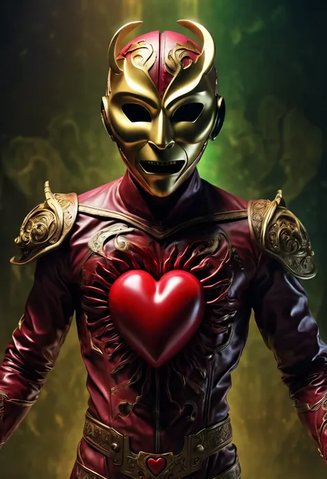 a man with Exaggerated Heart beating, heart is about to jump out of the body, movie "Son of the Mask", Exaggerated effect, enhance, intricate, (best quality, masterpiece, Representative work, official art, Professional, 8k)