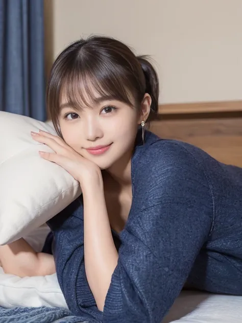 sleep(Photoreal)、(Super high realism)、(ultra high resolution)、(Ultra high definition)、 (17 year old girl、very young face, natural makeup)(fair skin、Smooth skin、realistic texture)(sparkling eyes)beautiful breasts、beautiful cleavage、thin waist、big ass、((cute...