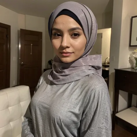 36 year old very beautiful and sweet woman, clothes elegant hijab