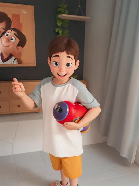 Um menino estilo disney pixar, alta qualidade, melhor qualidade