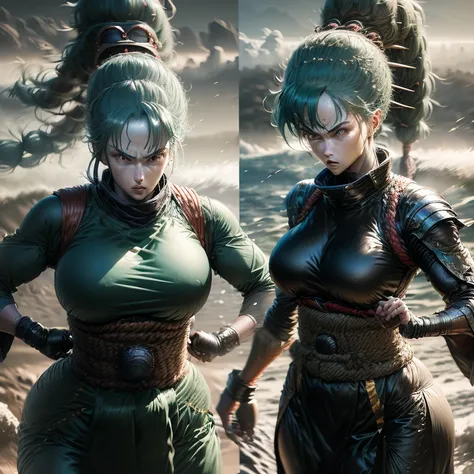 Picture Prompt: Bulma, Ronin Samurai, Big Tits

(Anime-inspired, energy ball, sci-fi vehicle, dragon balls, Bulma, Ronin Samurai, curvaceous figure, big tits, battle-ready, Japanese culture, sword in hand, armored, traditional samurai attire, dynamic light...