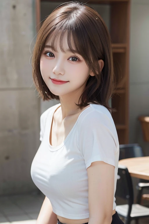 8K, highest quality, real image, intricate details, Super detailed, ultra high resolution, depth field,(realistic,realistic:1.2),table top, narrow eyes, frontal shot , straight hair, From the middle , 1 girl, 17 year old girl, small eyes:1.3, narrow eyes:1...