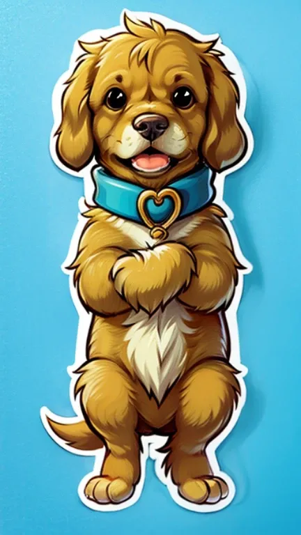 A cool one，Golden Retriever，Cartoon stickers