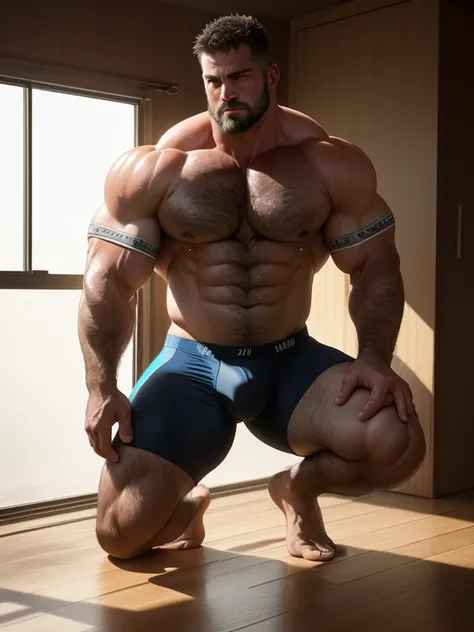 An award-winning original photo，A wild muscular man, (40 years old daddy:1.1), 1boy, Solo, (big shoulders, musculature, stubbles, Short beard, Beautiful eyes:1.3, ), (chengjianbin:1), (weizhenrong:1), (Detailed face:1.3), Dynamic Angle, dramatic pose, volu...