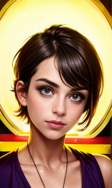 Photo of a 15-year-old European girl, .RAW, beautiful woman,pecas en mejillas y pecho ,hermosos  ojos azules(Light brown hair pixie haircut),corte de cabello pixie desalineado ((retrato)), ((Cara detallada:1.2)), ((Detailed facial features)), (Piel finamen...