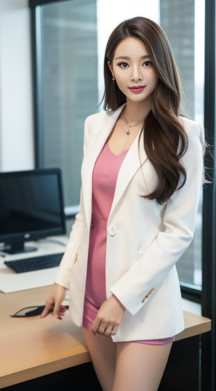 alafeld asian woman posing in small suit in office building, gorgeous young korean woman, beautiful korean woman, beautiful youn...