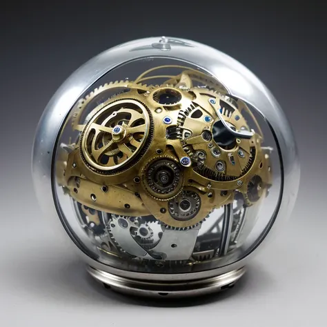 mechanical,weapons,sturdy,Combat use,Color is silver,A round crystal ball is embedded in the body.,gear,clock,