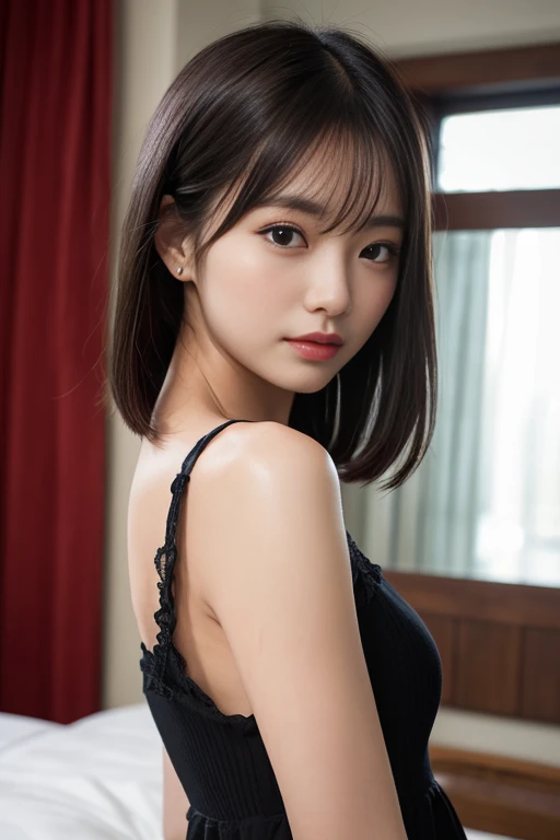 1gir， （8K、highest quality、highest quality、masterpiece、ultra high resolution（Reality：1.4），beautiful woman with perfect figure：1.4，big ，((medium bob hair))、carefully crafted face, carefully made hands、skin texture)），whole body、sexy pose、((A woman in her 20s ...