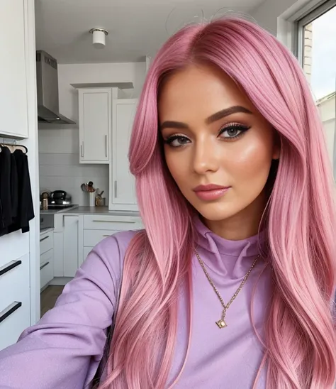 kurzes Rosa Haar, 20 Jahre alt, beauty, Instagram Influencer, zuhause 