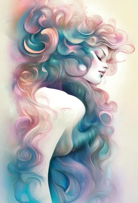 Picture of a beautiful woman in profile with long hair holding a microphone in her hand, beautiful digital illustrations, Beautiful artwork illustration, amazing digital illustrations, beautiful digital artwork, Inspired by Anna Dittman, amazing digital ar...