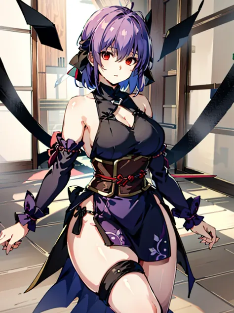 ( highest quality:1.3)
doa ayane, 1 girl, alone, chest, short hair, large chest, thighs thighs thighs, bare shoulders, arms, sword, head band,(Inside a futuristic research facility),hypnorolla,
empty eyes,