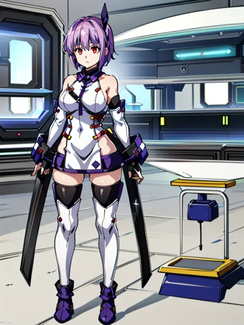 ( highest quality:1.3)
doa ayane, 1 girl, alone, chest, short hair, large chest, thighs , bare shoulders, arms, , head band,(Inside a futuristic research facility:1.4),hypnorolla,
empty eyes,full body,