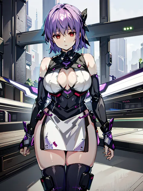 ( highest quality:1.3)
doa ayane, 1 girl, alone, chest, short hair, large chest, thighs , bare shoulders, arms, , head band,(Inside a futuristic research facility:1.4),hypnorolla,
empty eyes,full body,