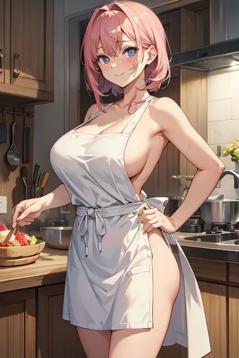 naked apron、meaty、attractive woman、beautiful eyes