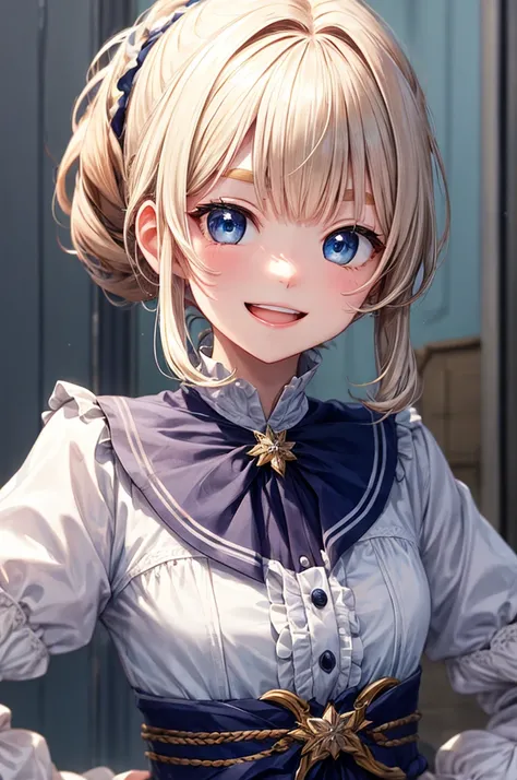 with a girl、no background、no background、Background through、ocher hair、The length-haired、length、ponytail、Subject bangs、bangs、neat bangs、Sareme、droopy eyebrows、Takuambi、Marovi、Round eyebrows、Eye color is light blue、blue eyes、embarrassing、embarrassing、white d...