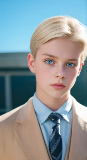 young boy with light-blonde hair and blue eyes