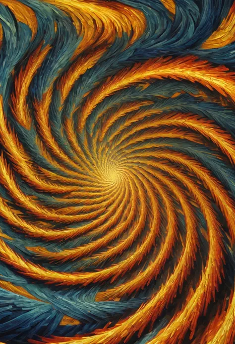 Optical illusion, phoenix, opti, illusion, moving, spinning, spiral, vortex, rotating, inspired by van gogh, enhance, intricate, (best quality, masterpiece, Representative work, official art, Professional, 8k)