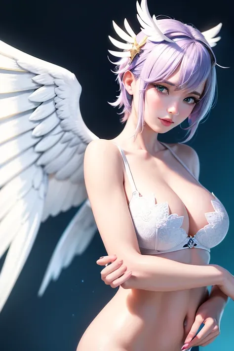 Close-up of a woman with angel wings and halo, The majestic angel, beautiful female angel, pitying from Overwatch game (2016), super wide angel, angel knight girl, tall female angel, epic angel wings, pitying ( Overwatch ), beautiful angel&#39;s, Beautiful...