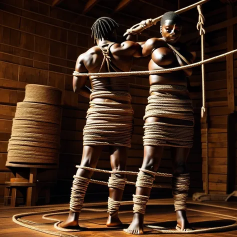 African black skin nigga Ebony slave woman huge breast with wet oiled skin all tied up bondage with rope,arm tied with rope in behind back ,sempit tied up with rope ,Belly tied up with rope,angkle tied up with rope,caleg tied up with rope,elbow tied up wit...