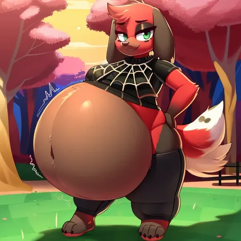 [Cherry; Animal Crossing], [Uploaded to e621.net; (Pixelsketcher), (wamudraws)], ((masterpiece)), ((solo portrait)), ((full body)), ((feet visible)), ((furry; anthro)), ((detailed fur)), ((detailed shading)), ((beautiful render art)), {anthro; (red fur, bl...