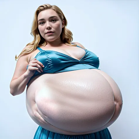 Solo Florence Pugh  , Largest Baby Bump pregnant, Largest , nipple, cum,Big pregnant Belly, Big Pregnant girl, Largest Belly of Pregnant, huge pregnancy belly, Huge 9 months Pregnancy Belly, blue princess costume, ((alone))