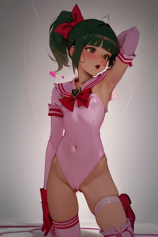 {{{{amazing quality,great quality,high quality, very aesthetic,aesthetic, best quality}}}}, {{realistic}},Digital art,{{{short ponytail}}},{{{{Magical girl}}}},beautiful girl,, younger sister,,blunt bangs,short sideburns,dark green hair,brown eyes,tareme,r...