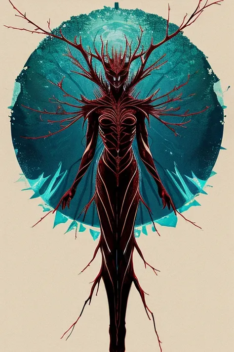 tree skin,Blood vessel,spines,people,etheric,An illustration,character,