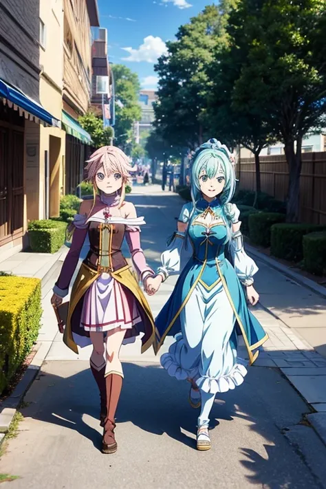 Anime characters walking on the street，There was once a carriage, Screenshots from animated movies, in animated movies, 2 0 1 9 anime screenshot, Todays featured anime stills, rune factory 5, Screenshots from the 2012 animation, Popular isekai anime, anima...