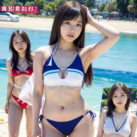 nezha，Moxin，1.4，、small breasts same、micro bikini、 bikini、very long hair