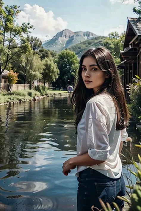 beautiful girl in a beautiful landscape