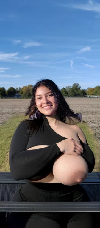 arafed woman n in a field with a blue sky, profile picture, profile pic, with a tree in the background, profile image, headshot profile picture, profile shot, with earth in the background, alanis guillen, 🍂 cute, with a park in the background, top half of ...