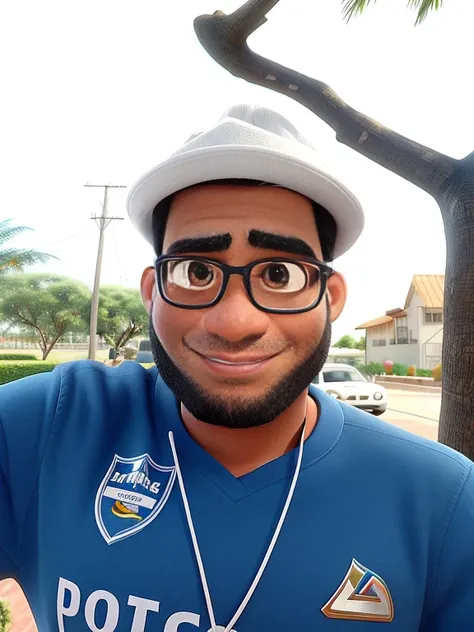 Um homem negro estilo disney pixar, alta qualidade, melhor qualidade