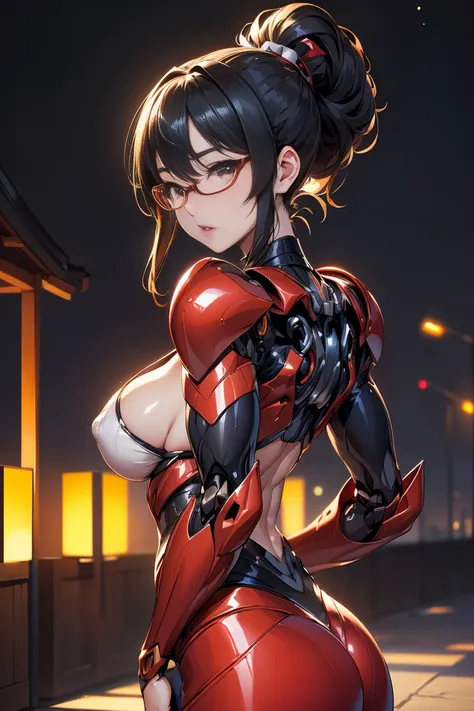 (1mecha girl:1.3, solo), (Audrey Hepburn:1.3), (a extremely pretty and beautiful Japanese woman), (sexy girl), (professional attire:1.3), (22 years old: 1.1), (walking on red carpet:1.3), (attractive random posing:1.3), (in the night royal party:1.3), (loo...