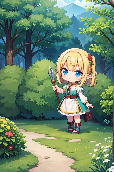 Chibi elf girl, explorer