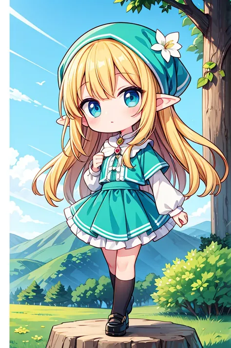 Chibi elf girl, explorer