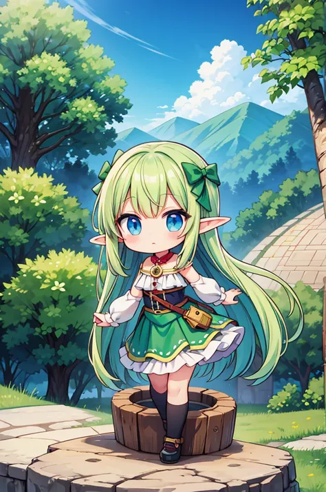 Chibi elf girl, explorer