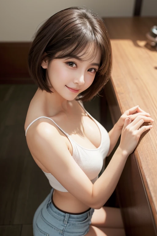 ((highest quality、best image quality、ultra high resolution、Drawn in ultra-high definition、alone、look closely at the camera))、1 girl、realistic、written boundary depth、natural soft light、Echiechi, Constricted body, 30 years old, beautiful and detailed eyes, s...