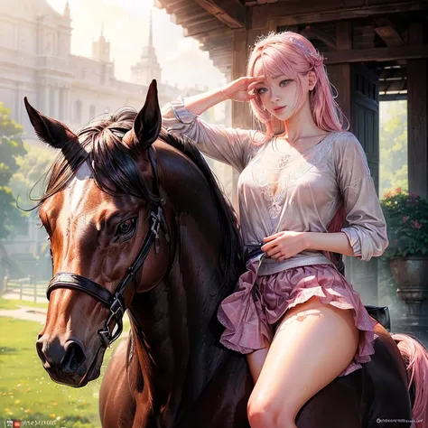 ((( astride a horse, girl with determined expression )))), (( Raising her hand in greeting or surrender ))), (( Pink lace panties peeking from beneath a short skirt ))), (( Intimate moment of sex from behind )), (( Tongue gently exploring the contours of a...