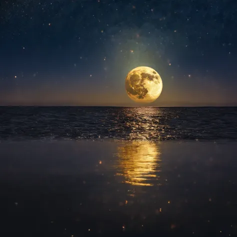 Full moon over the ocean and bright reflections on the water surface, Moon reflected on the surface of the water, moonlit backdrop, beautiful Moonlight night, moonlit ocean, Big moon on the water, Beautiful moonlight, float under moon light at night, The m...