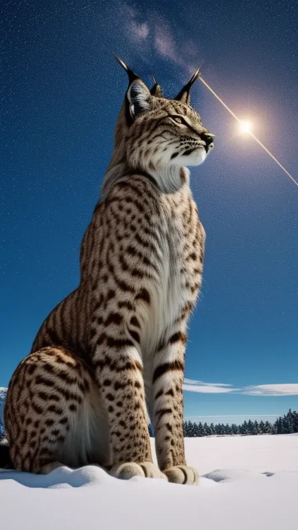 A giant lynx is showed across the universe